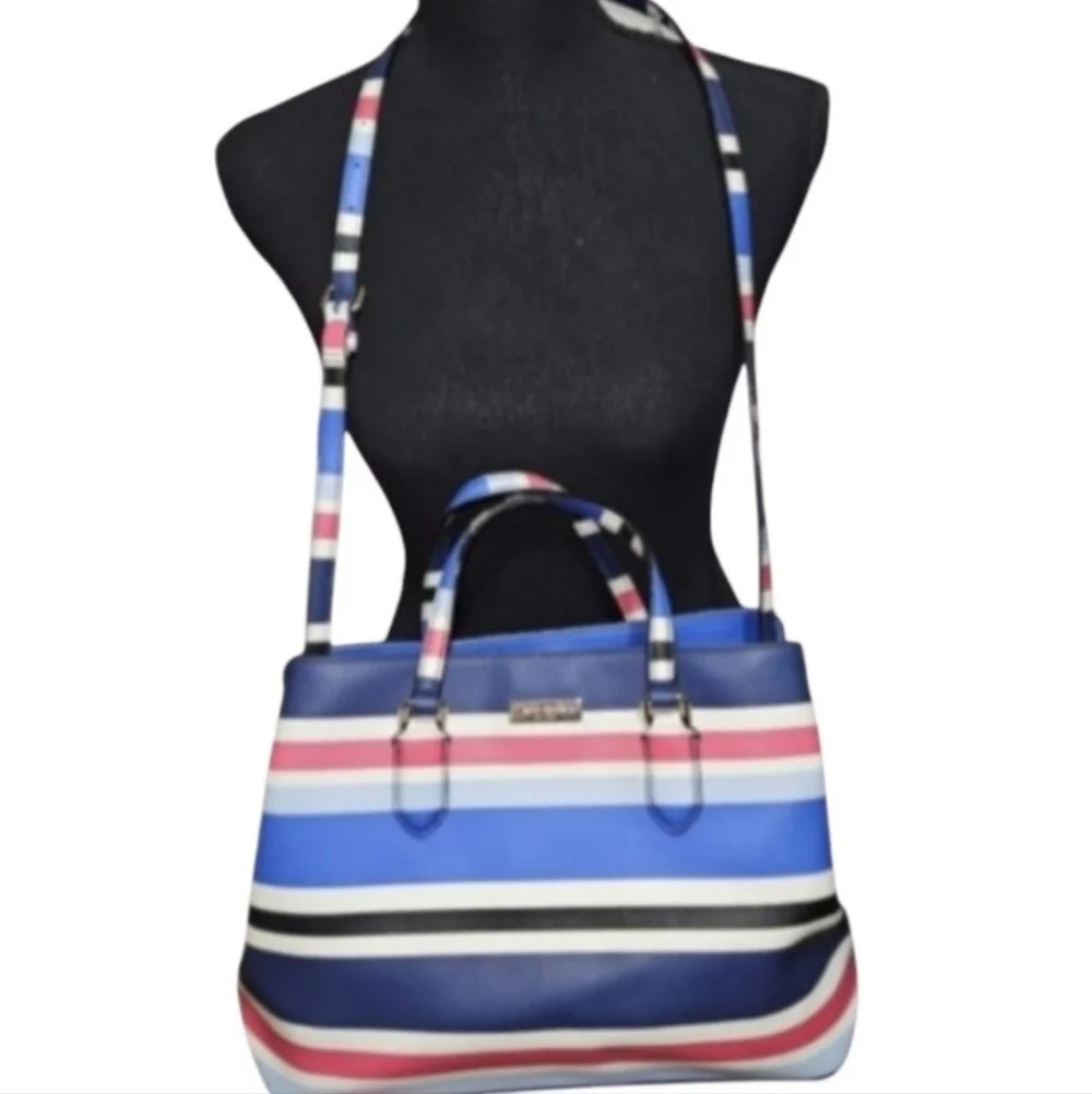 Kate Spade New York Evangelie Laurel Way Striped Satchel Crossbody Handbag Purse